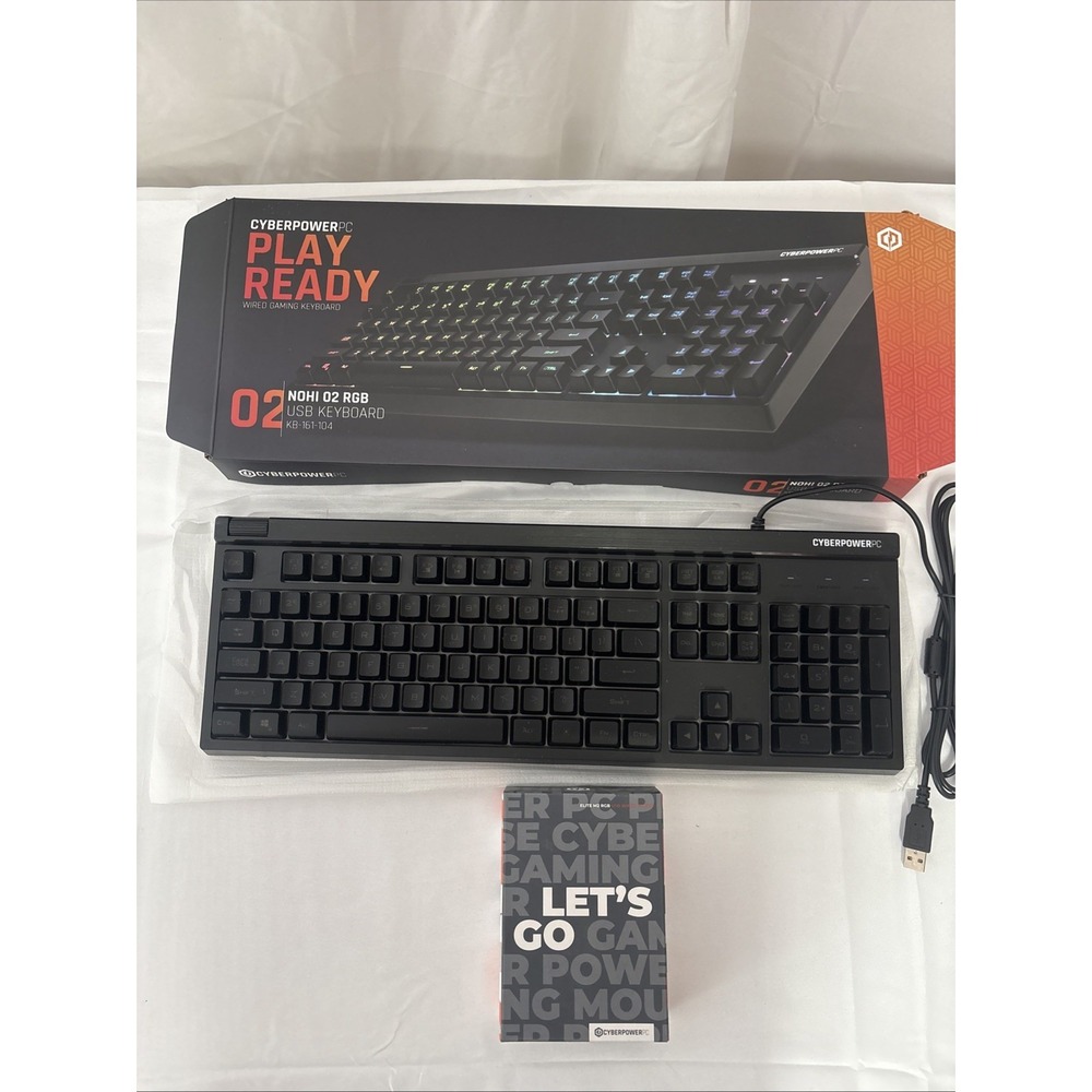 CyberPowerPC NOHI 02 RGB Gaming Keyboard + ELITE M2 Mouse USB Wired Bundle
